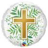 18 inch Golden Cross and Greenery fóliový balón 