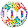 18 inch Rainbow Confetti fóliový balón na plnenie héliom k 100. narodeninám