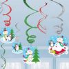 Joyful Snowman vianočná visiaca špirálová dekorácia, 12 ks