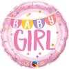 18 inch Baby Girl Banner - Dots fóliový balón k narodeniu bábätka