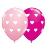 11 inch Pink and Berry Big Hearts ružový a cyklámenový balón (25 ks/bal)