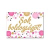 Magnetka s nápisom: Sok Boldogságot! Rózsaszín Konfettis Hűtőmágnes