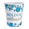 Modré  bodkované  papierové poháre Boldog Szülinapot! 6ks,250ml