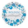 Modré bodkované party taniere Boldog Szülinapot! 23cm , 6ks