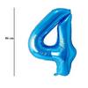 Modrý fóliový balón číslo 4, 86 cm