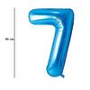 Modrý fóliový balón číslo 7, 86 cm