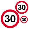 Nálepky s motívom zákazovej dopravnej značky s číslom 30, 8 ks