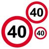 Nálepky s motívom zákazovej dopravnej značky s číslom 40, 8 ks