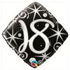 18 inch Elegant Sparkles and Swirls narodeninový fóliový balón s číslom 18