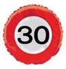 18 inch narodeninový fóliový balón so vzorom obmedzovača rýchlosti s číslom 30