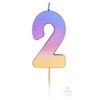 Narodeninová sviečka dúhová ombre číslo 2 -7cm