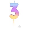 Narodeninová sviečka dúhová ombre číslo 3 -7cm