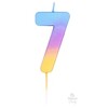 Narodeninová sviečka dúhová ombre číslo 7 -7cm