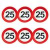 Narodeninové party taniere so vzorom zákazovej dopravnej značky s číslom 25 - 23 cm, 6 ks