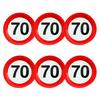 Narodeninové party taniere so vzorom zákazovej dopravnej značky s číslom 70 - 23 cm, 6 ks