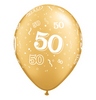 11 inch 50-A-Round Metallic Gold zlatý narodeninový balón s číslom 50 (25 ks/bal)