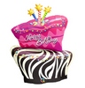 41 inch Birthday Funky Zebra Stripe Cake - Tortový narodeninový fóliový balón