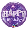 18 inch Birthday Purple Sparkle - Happy Birthday narodeninový fóliový balón