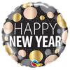 18 inch New Year Mettalic Dots fóliový balón na Silvestra