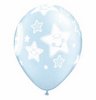 11 inch Baby Moon and Stars Pearl Light Blue modrý balón k narodeniu dieťaťa (25 ks/bal)