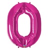 34 inch Number 0 Magenta - sýto ružový fóliový balón číslo 0