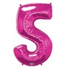 34 inch Number 5 Magenta - sýto ružový fóliový balón číslo 5