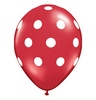 11 inch Big Polka Dots Red/White červený balón s bielymi bodkami (25 ks/bal)