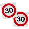 Party servítky s číslom 30 v tvare zákazovej dopravnej značky - 33 cm, 20 ks