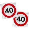 Party servítky s číslom 40 v tvare zákazovej dopravnej značky - 33 cm, 20 ks