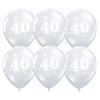 11 inch Sparkle-A-Round Diamond Clear narodeninové balóny s číslom 40 (25 ks/balenie)