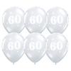 11 inch Sparkle-A-Round Diamond Clear narodeninové balóny s číslom 60 (25 ks/balenie)