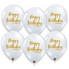 11inch Birthday Brush Script Diamond Clear - priesvitné okrúhle balóny (25 ks/balenie)