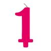 Ružová narodeninová prskavka na tortu s držiakom a s číslom 1