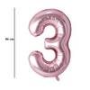 Ružovo-zlatý fóliový balón číslo 3, 86 cm