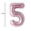 Ružovo-zlatý fóliový balón číslo 5, 86 cm