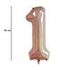 Ružovo-zlatý trblietavý fóliový balón číslo 1, 86 cm 