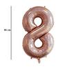 Ružovo-zlatý trblietavý fóliový balón číslo 8, 86 cm 