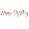 Rosegold narodeninová reťaz nápis Happy Birthday - 65 cm