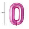 Ružový fóliový balón číslo 0, 86 cm