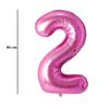 Ružový fóliový balón číslo 2, 86 cm