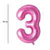 Ružový fóliový balón číslo 3, 86 cm