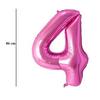 Ružový fóliový balón číslo 4, 86 cm