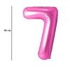 Ružový fóliový balón číslo 7, 86 cm