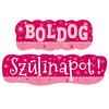 Ružový narodeninový banner pre dievča s maďarským nápisom Boldog Szülinapot! 148 cm x 27 cm