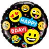 18 inch Smileys Happy Birthday! narodeninový fóliový balón so smajlíkom 