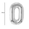 Strieborný fóliový balón číslo 0, 86 cm