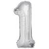Strieborný fóliový balón Super Shape číslo 1, 34 inch