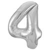 Strieborný fóliový balón Super Shape číslo 4, 34 inch