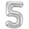 Strieborný fóliový balón Super Shape číslo 5, 34 inch