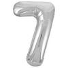 Strieborný fóliový balón Super Shape číslo 7, 34 inch
